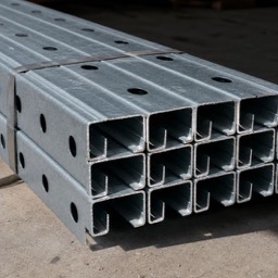 Strapped bundle of LGS profiles at the plant